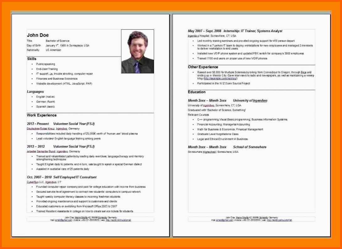 Kreativ 19 Lebenslauf Vorlage Openoffice