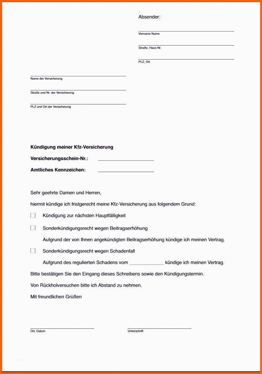 Kreativ 7 Kfz Versicherung Widerrufen Vorlage Edzsrb