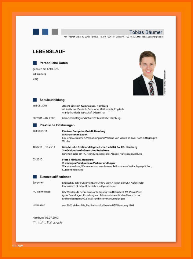Kreativ 8 Lebenslauf Ausbildung