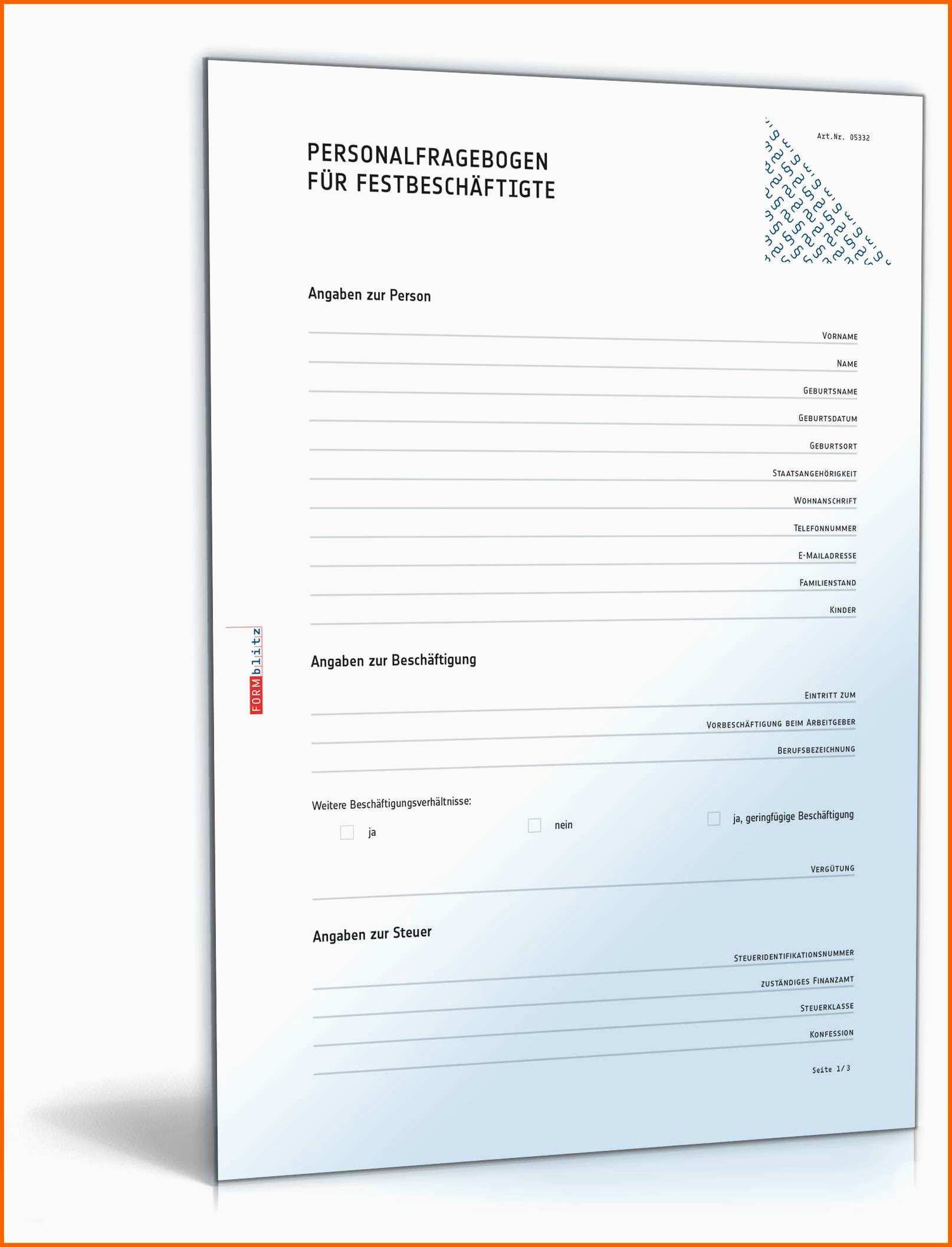 9 personalfragebogen vorlage