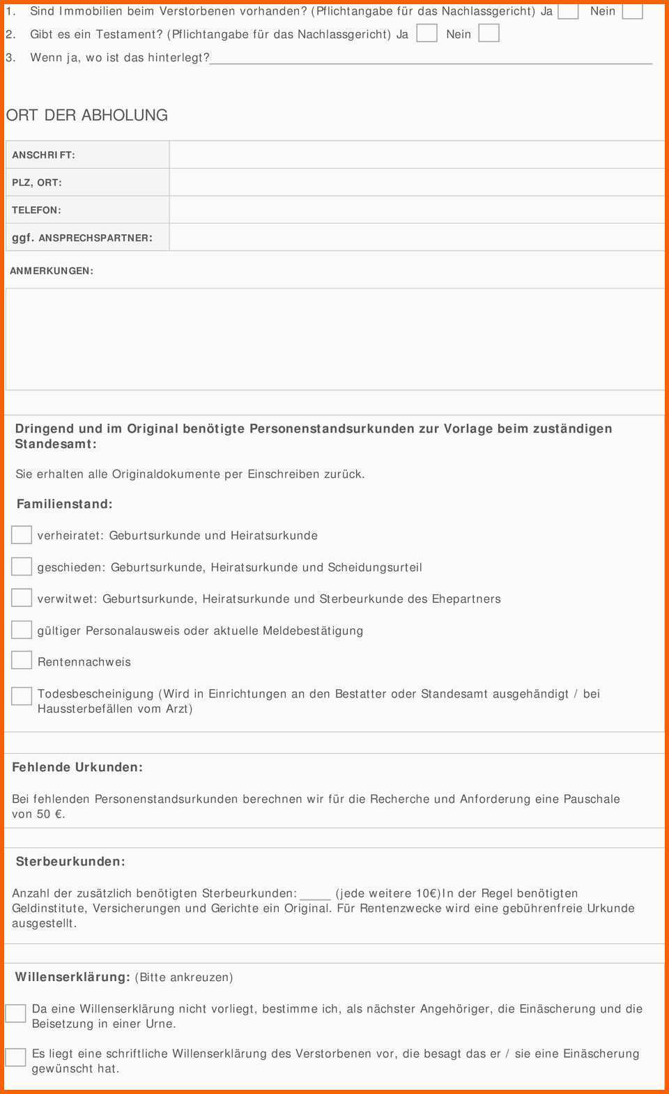 Kreativ Auftrag Zur Bestattung Pdf