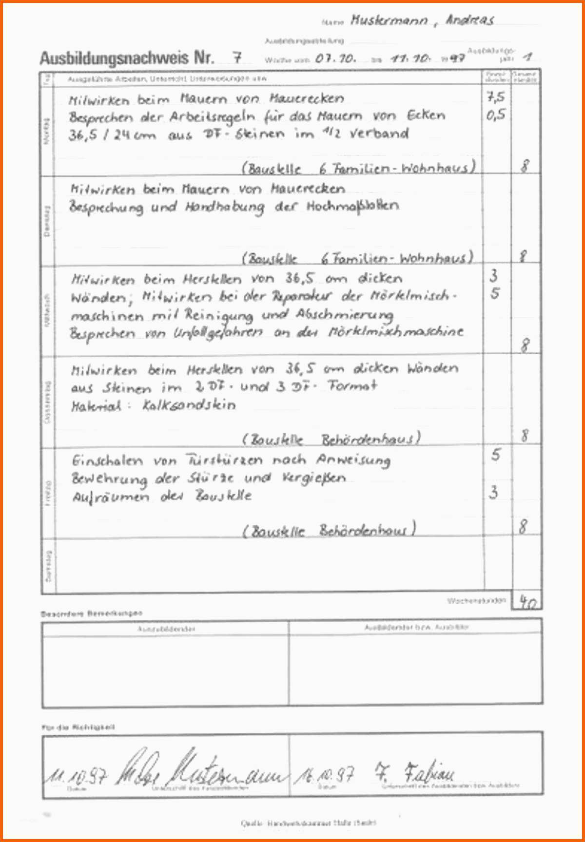 Kreativ Ausbildungsnachweis Vorlage Ihk Berichtsheft Vorlage