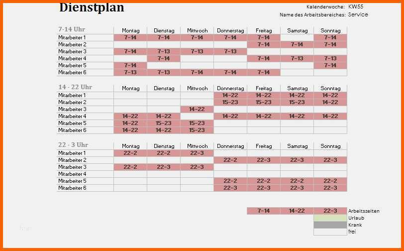 Kreativ Dienstplan Excel Vorlage Download Best Kostenlose