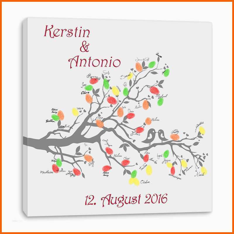 Kreativ Fingerabdruck Baum Hochzeit Vorlage Kostenlos