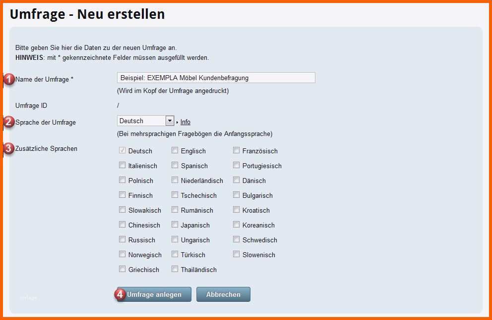 Kreativ Fragebogen Erstellen Vorlage