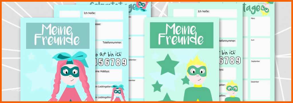 Kreativ Freundebuch Für Schule Vorlage Zum Ausdrucken