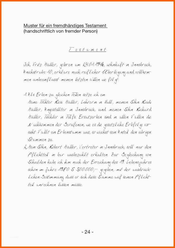 Kreativ Handschriftliches Testament Vorlage Ausgezeichnet 14