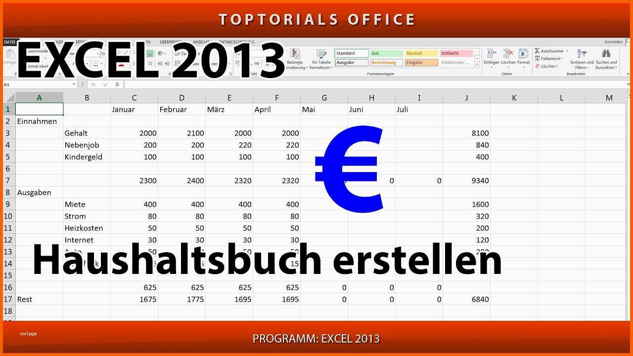 Kreativ Haushaltsbuch Erstellen Excel
