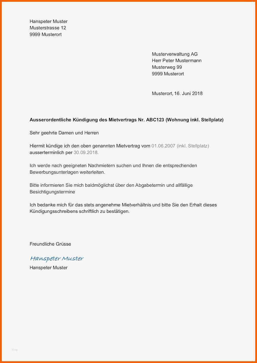 Kreativ Kündigung Word Vorlage Schön Wohnung Kündigen Muster