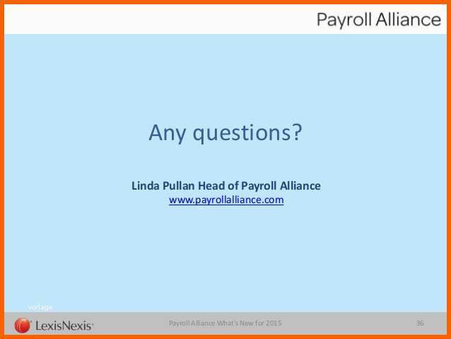 Kreativ Payroll Alliance What S New for 2015