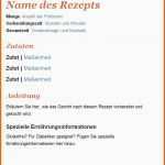 Kreativ Rezept Karten Vorlage Word Vorlagen