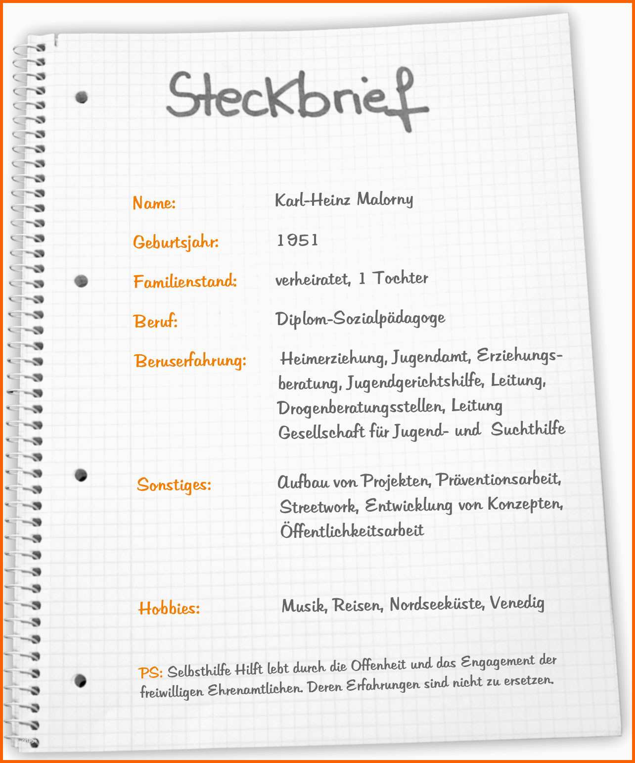 Kreativ Steckbrief Erzieherin Kindergarten Vorlage ...