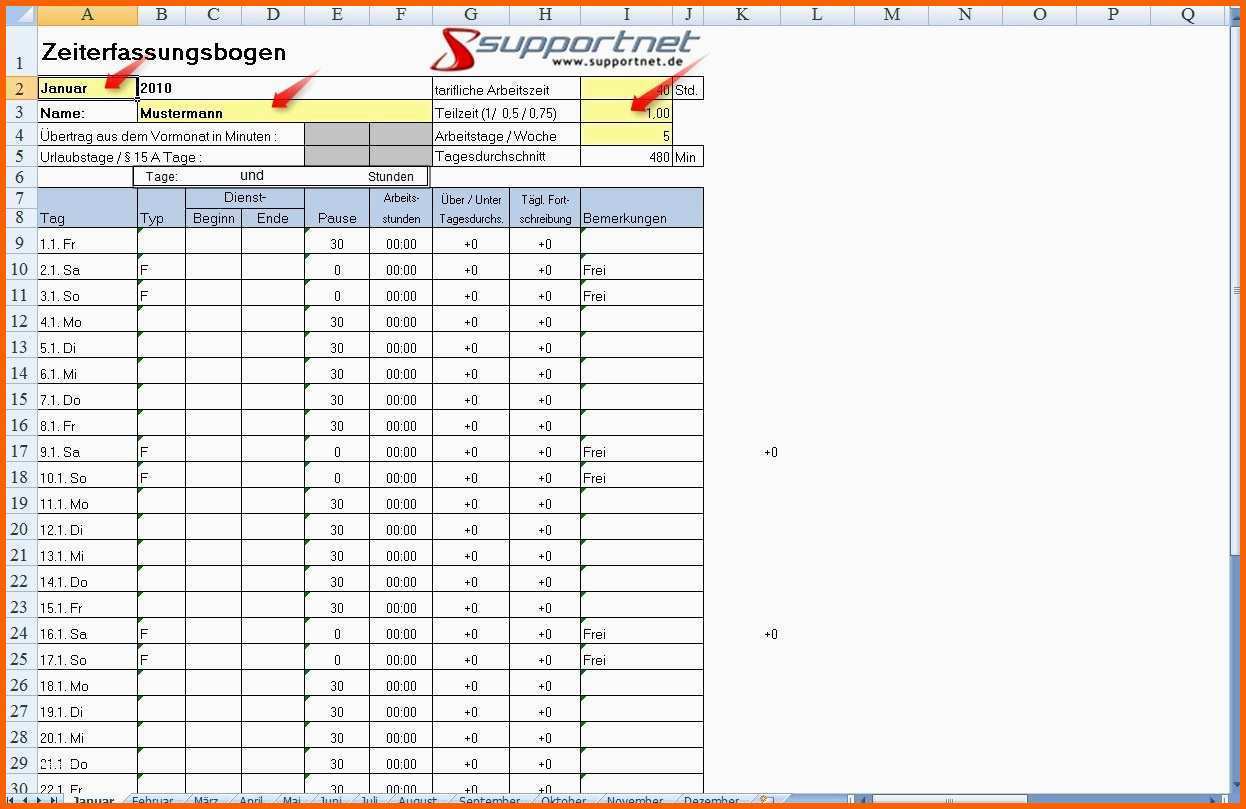 Kreativ Stundenerfassung Vorlage Beste 01 Zeiterfassung Mit Excel