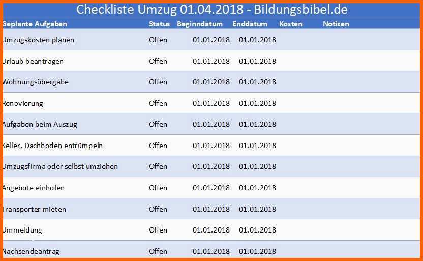 Kreativ Umzug Planen Durchführen Checkliste Aufgaben Kosten