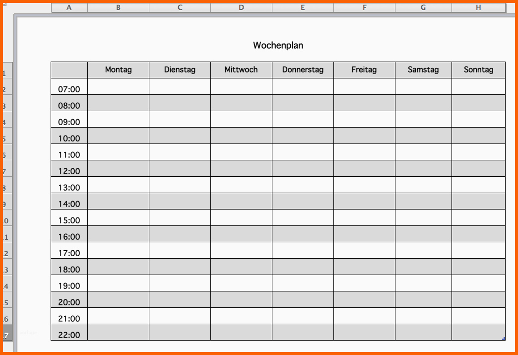 Kreativ Wochenplan Als Excel Vorlage