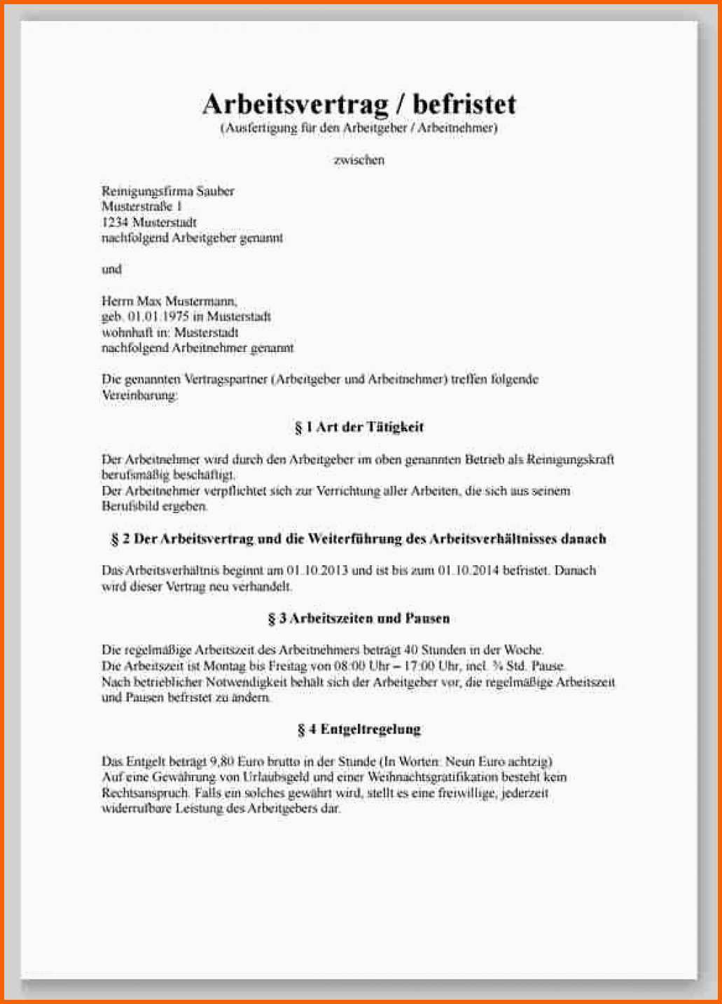 Limitierte Auflage 15 Arbeitsvertrag Muster