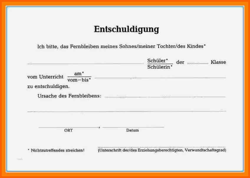 Limitierte Auflage 15 Muster Entschuldigung Berufsschule