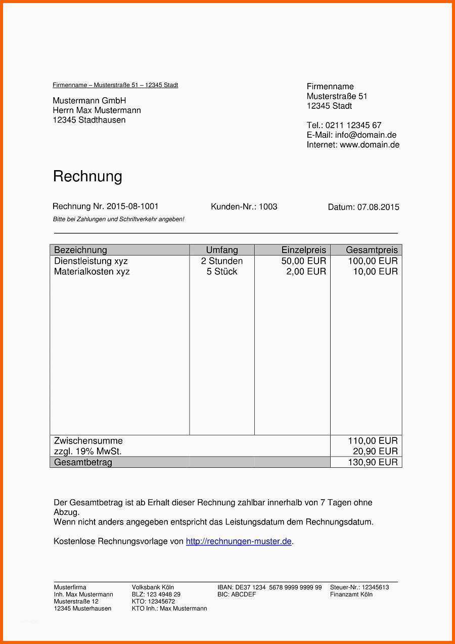 Limitierte Auflage 17 Honorarrechnung Vorlage