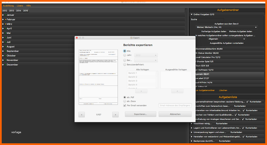 Limitierte Auflage Berichtsheft Generator Ausbildungsnachweis software