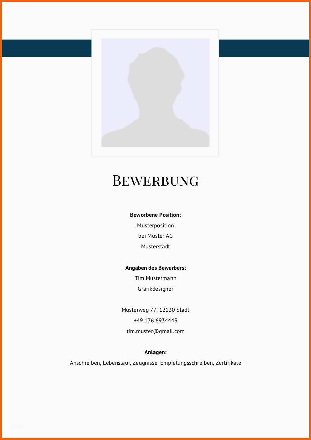Limitierte Auflage Bewerbung Deckblatt Muster Vorlage 5