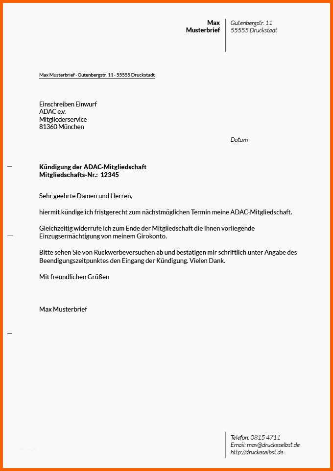 kuendigungsschreiben