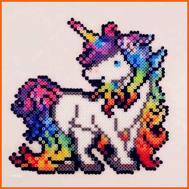 Limitierte Auflage Einhorn Bügelperlen Vorlage Unicorn Perler Beads by