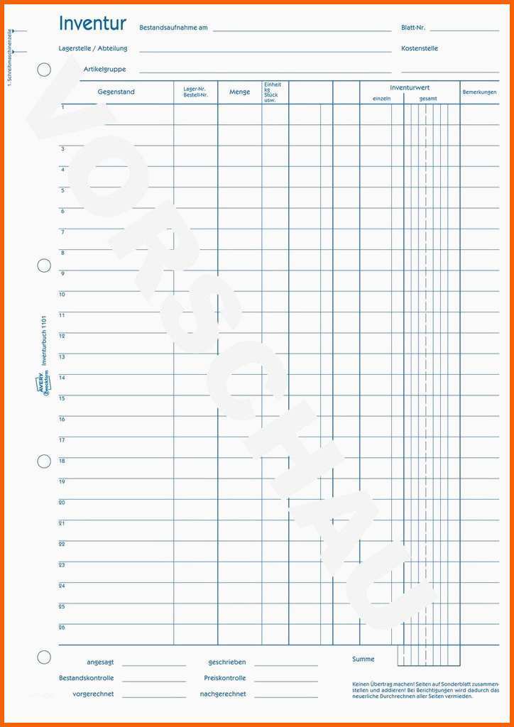 Limitierte Auflage Inventur Excel Vorlage – De Excel