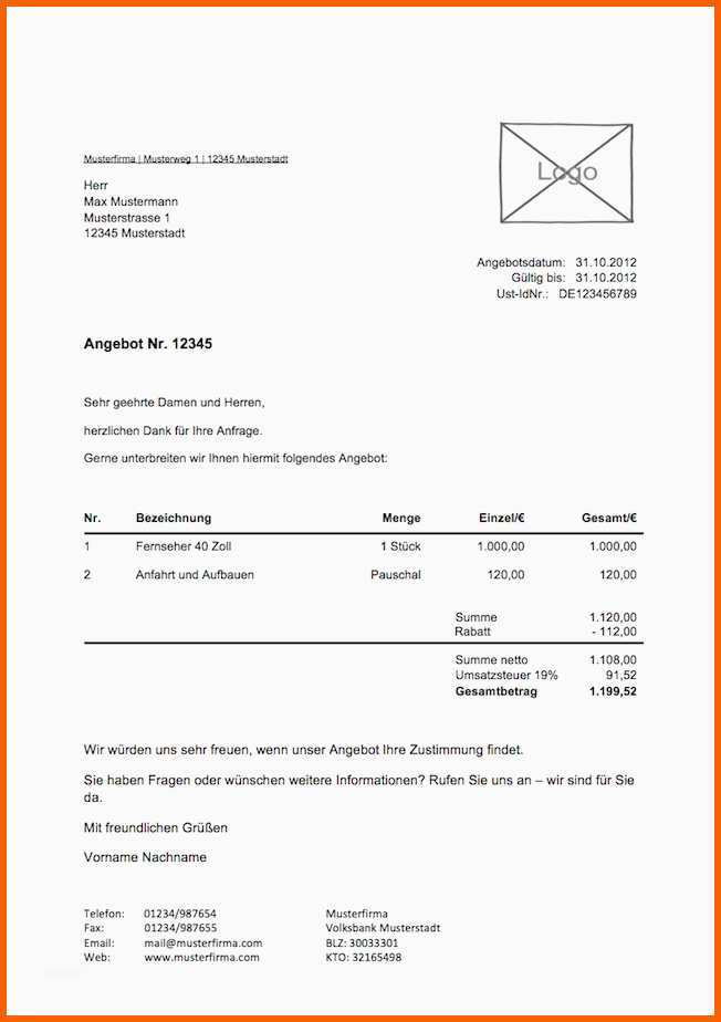 Limitierte Auflage Kostenlose Angebotsvorlage Vorlagen Muster Zu Angebot