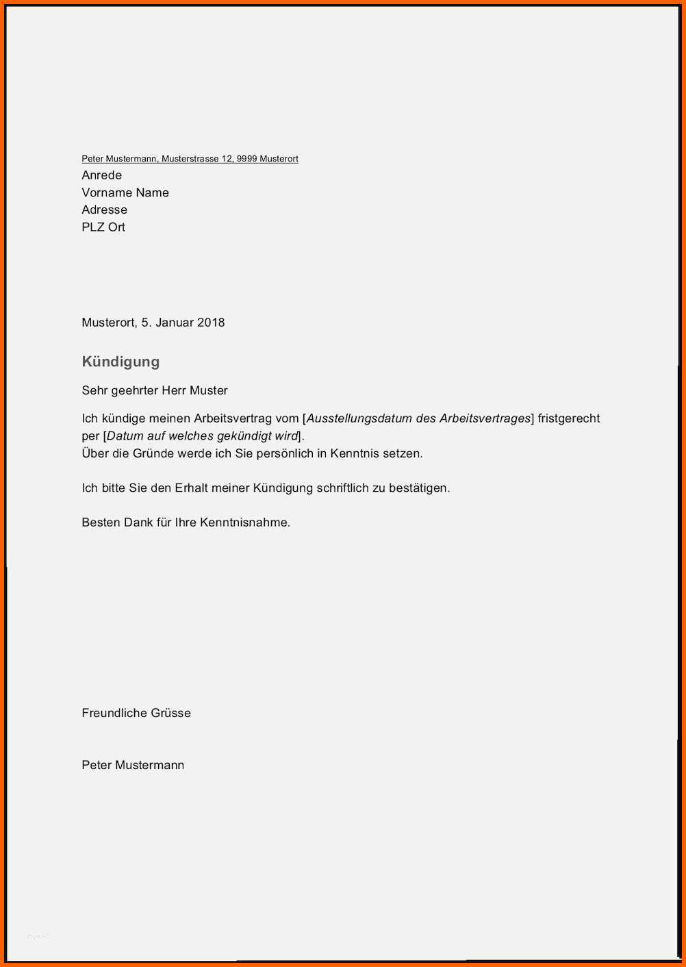 Limitierte Auflage Kundigung Arbeitnehmer Probezeit Muster