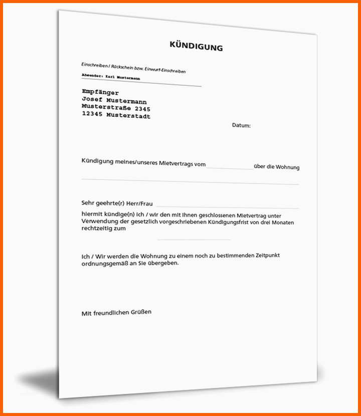 Limitierte Auflage Kündigung Mietvertrag