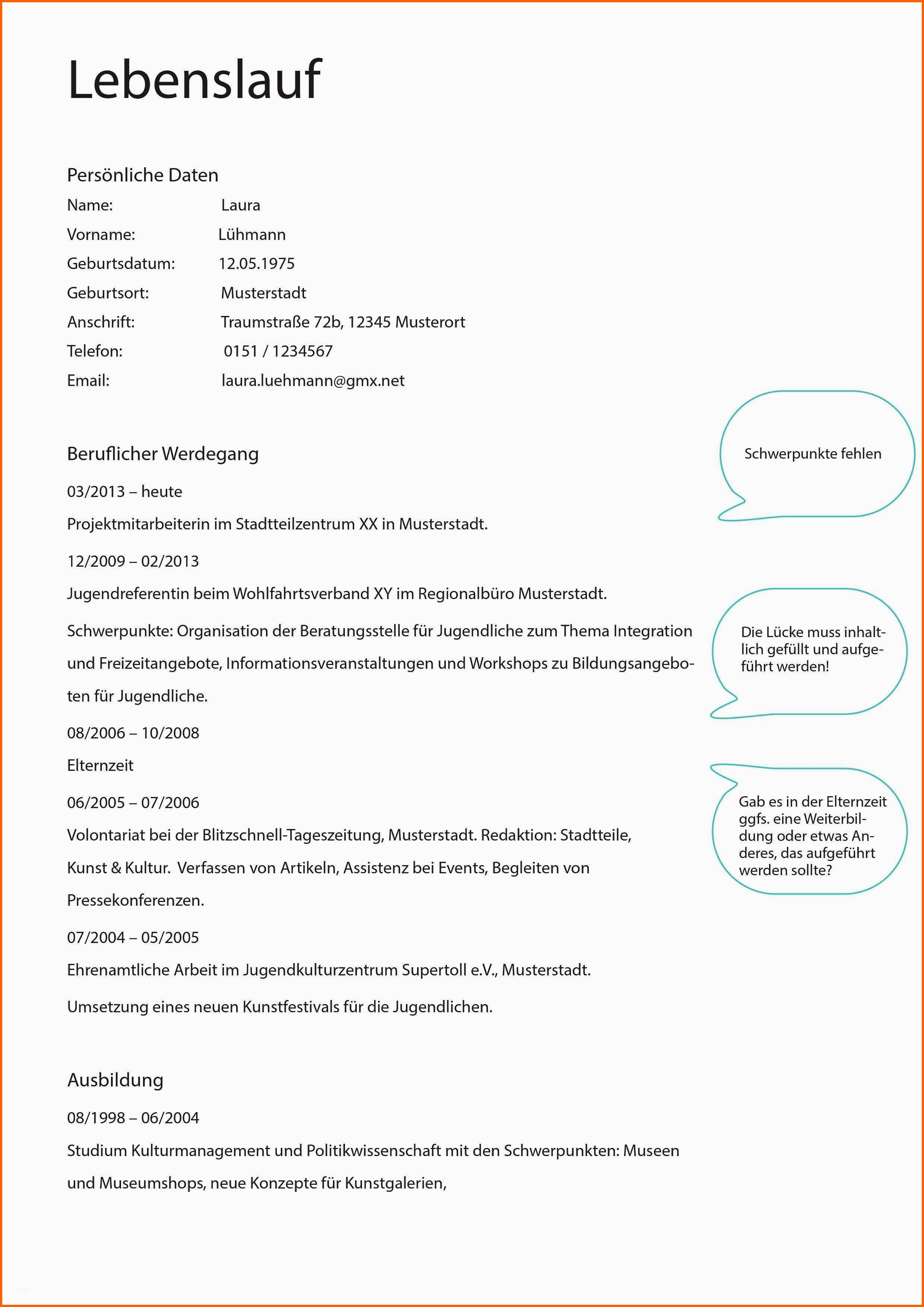 Limitierte Auflage Lebenslauf Vorlage Hausfrau Erstaunlich Elternzeit Im