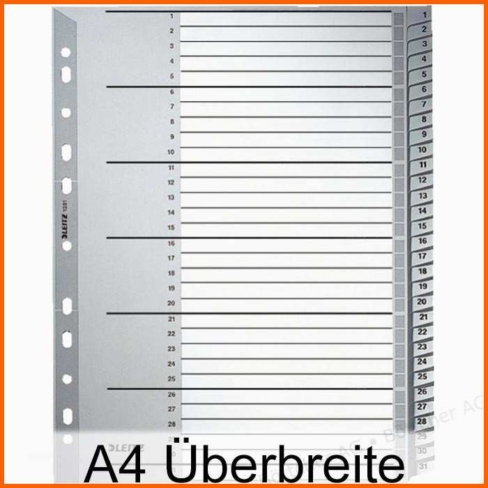 Limitierte Auflage Leitz 1281 00 00 Register Kunststoff 1 31 A4 Überbreite