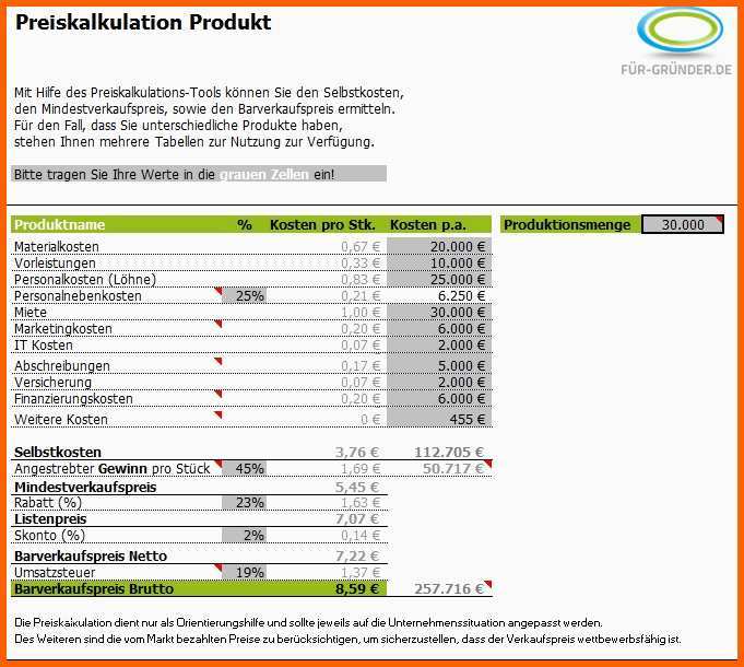 Limitierte Auflage Preiskalkulation so Berechnen Sie Ihren Verkaufspreis Excel