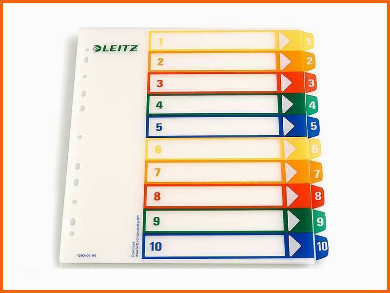 Limitierte Auflage Register ordner Vorlage Cool Leitz Register Zahlen 1 10