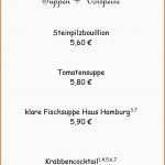 Limitierte Auflage Speisekarte