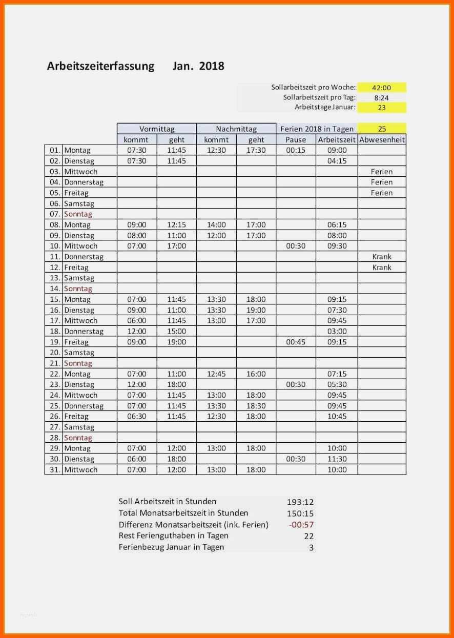 Limitierte Auflage Stundenzettel Excel Vorlage Kostenlos 2017 Einzigartig