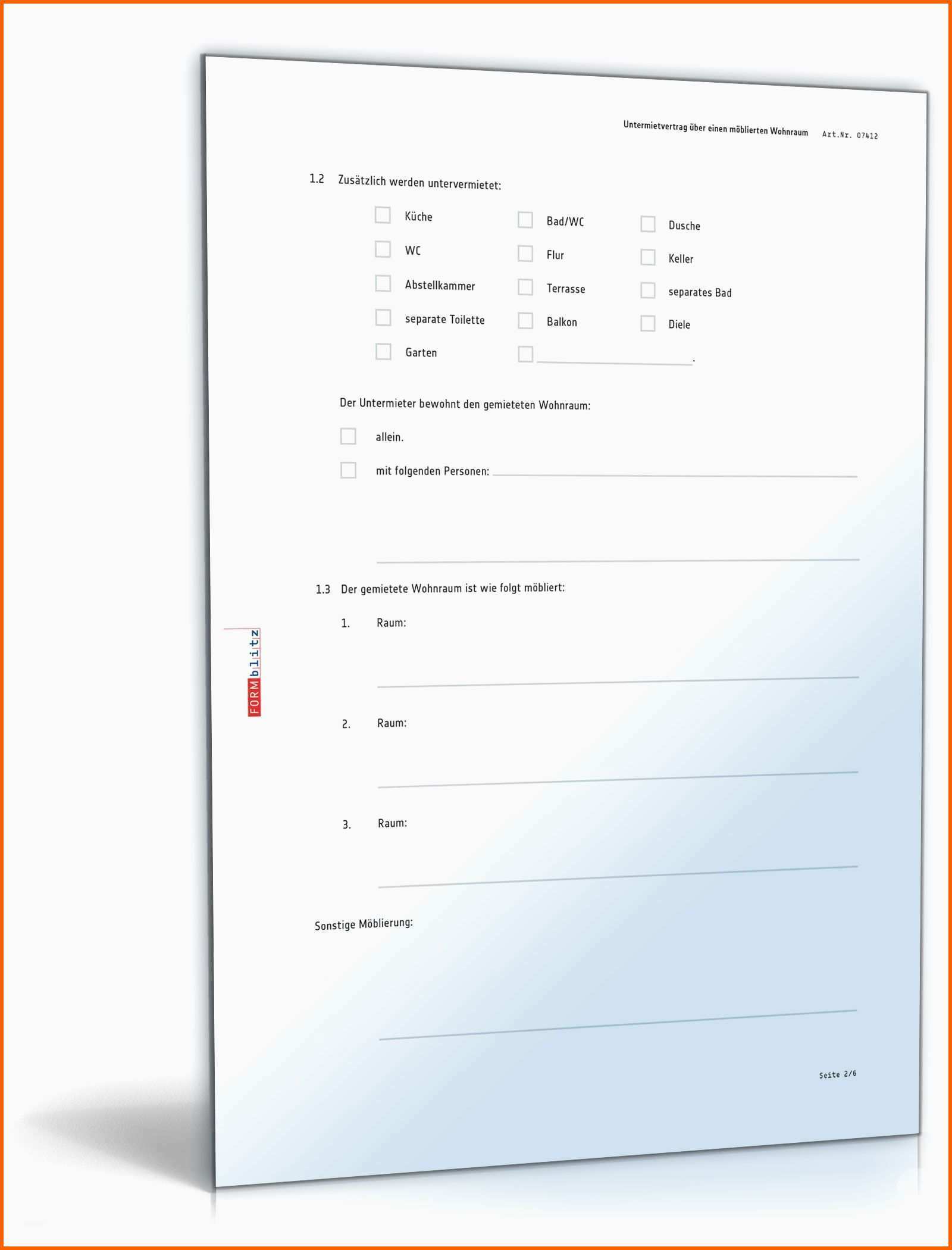 Limitierte Auflage Untermietvertrag Vorlage Pdf Untermietvertrag Muster Und