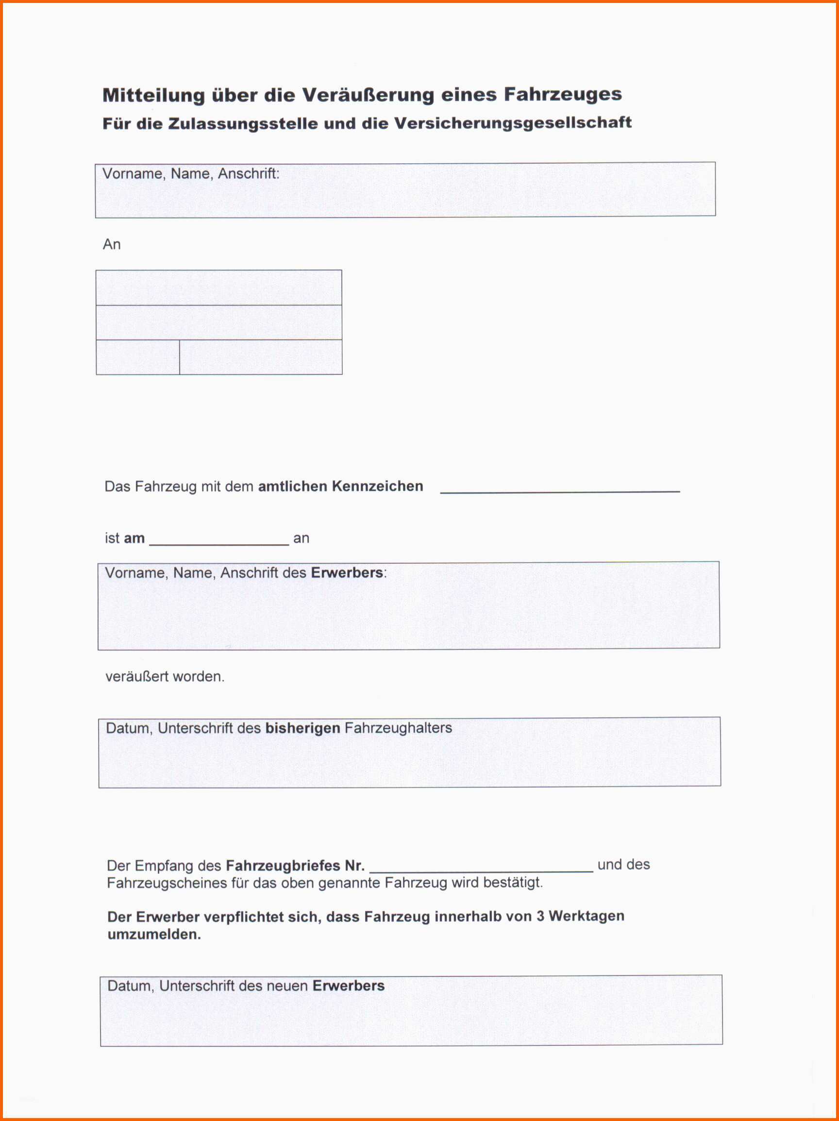 Limitierte Auflage Vollmacht Fr Kfz Anmeldung Vorlage
