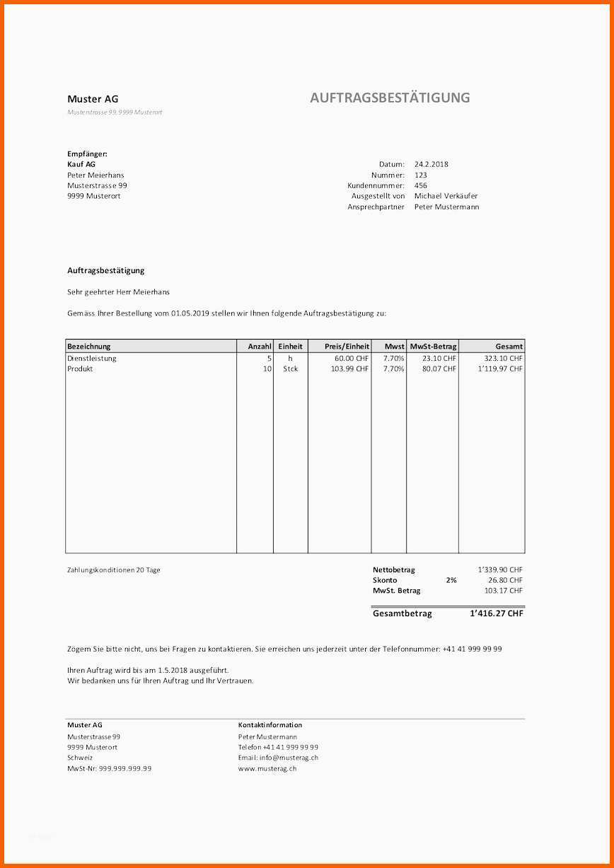 Limitierte Auflage Vorlage Auftragsbestätigung Wunderbar Auftragsbestätigung