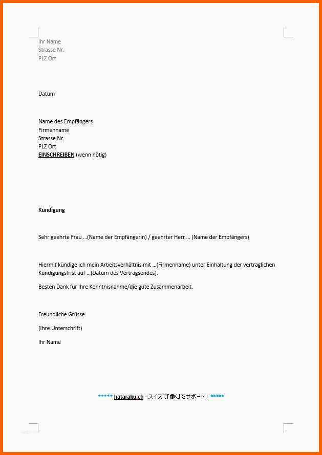 Limitierte Auflage Wohnung K Ndigung Vorlage Design