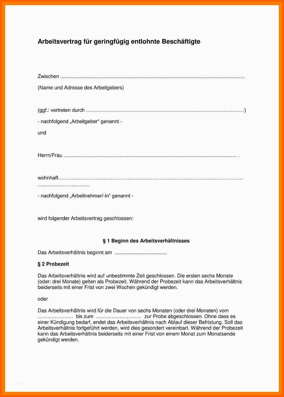 Modisch 10 Einfacher Arbeitsvertrag Vorlage