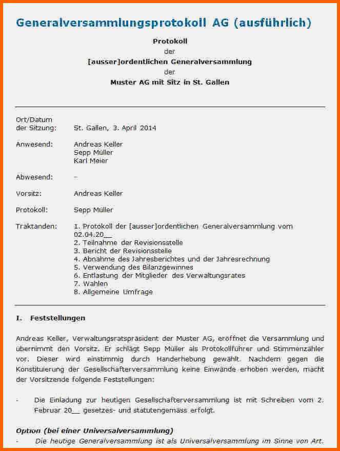 Modisch 15 Ergebnisprotokoll Muster Schule