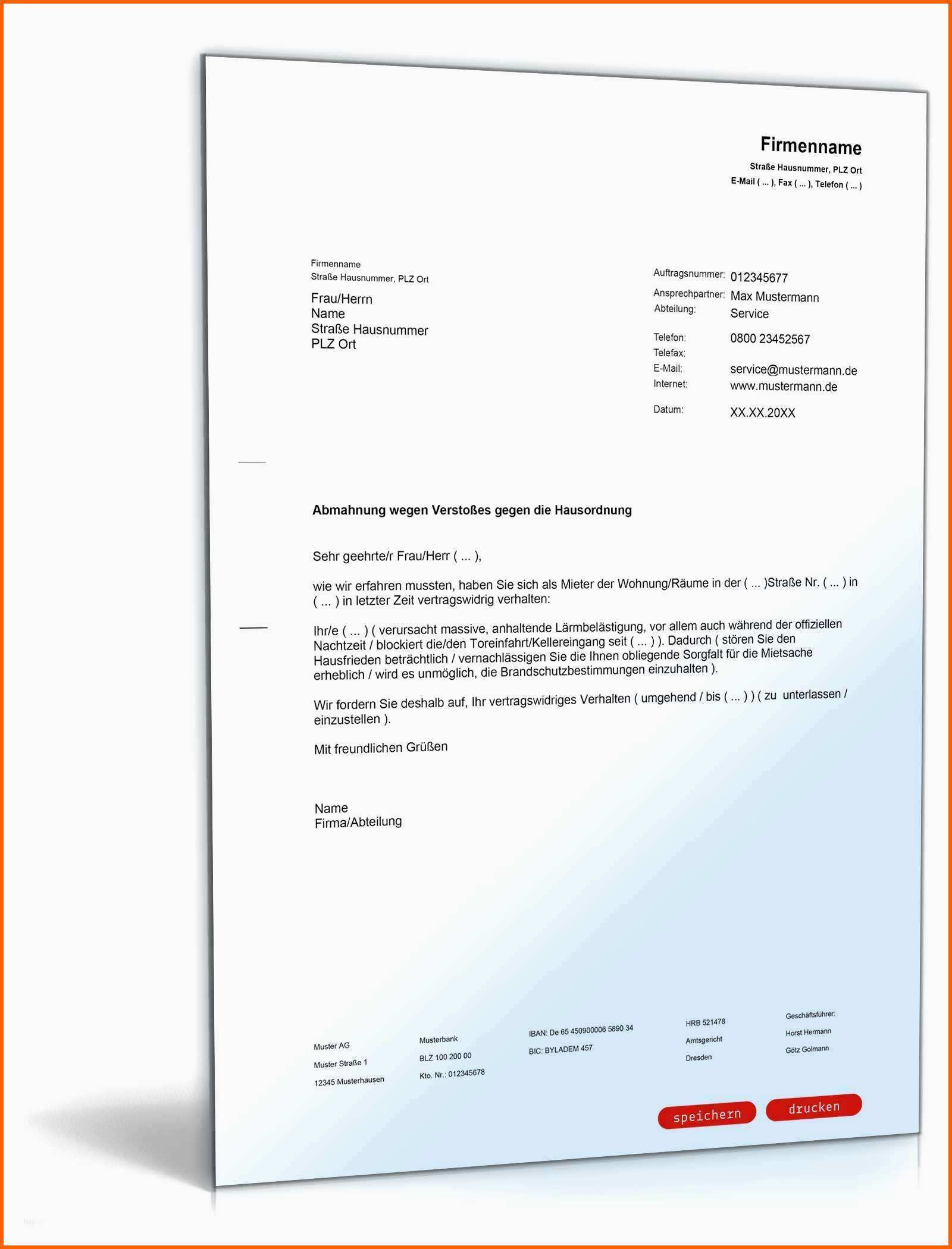 Modisch 15 Mahnung Miete Vorlage