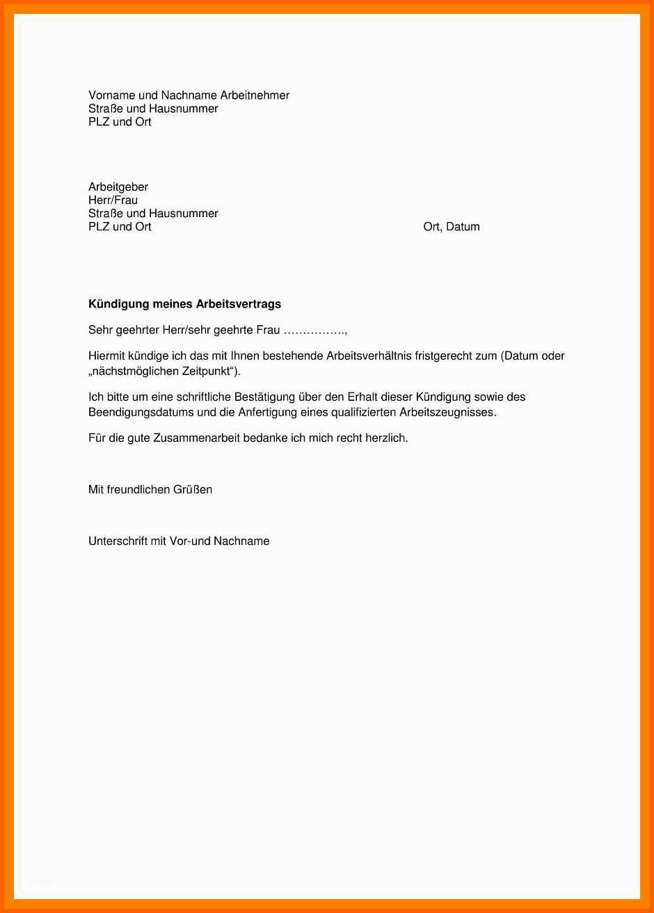 Modisch 7 Kündigung Mitarbeiter Vorlage