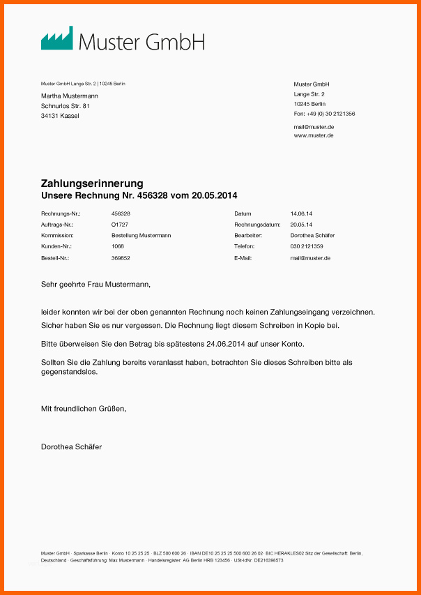 Modisch 8 Zahlungserinnerung Vorlage