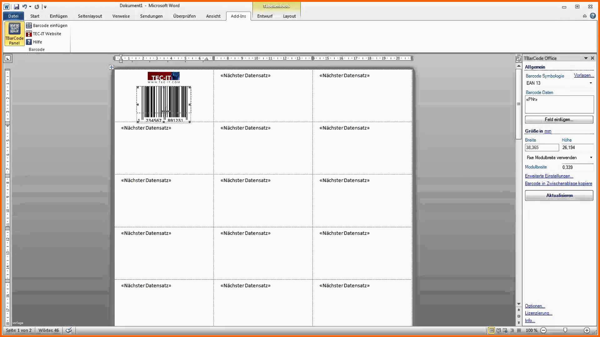 Modisch Ausweis Vorlage Word Barcode Mit Word Erstellen – Kebut