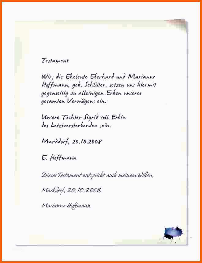 Modisch Berliner Testament Vorlage Kostenlos Pdf Genial