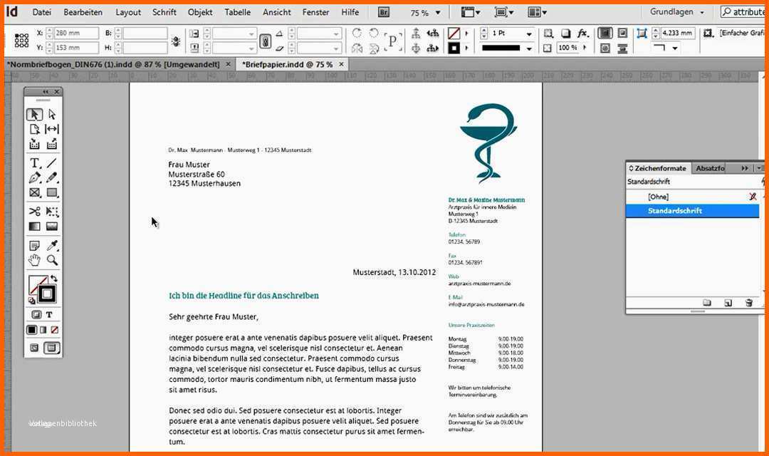 Modisch Briefpapier Vorlage Bewundernswert Indesign Briefpapier