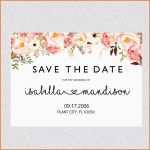 Modisch Druckbare Save the Date Vorlage Karte Floral Speichern Das
