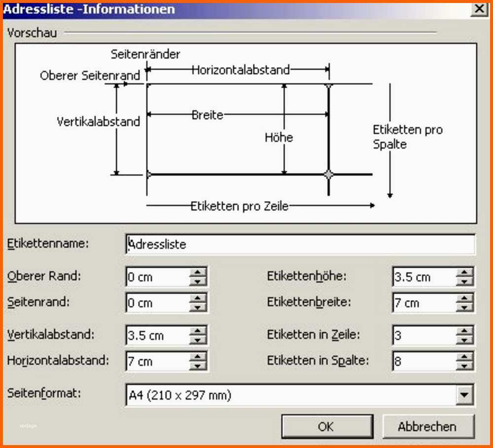 Modisch Etiketten 70×37 Word Vorlage Bewundernswert Universal